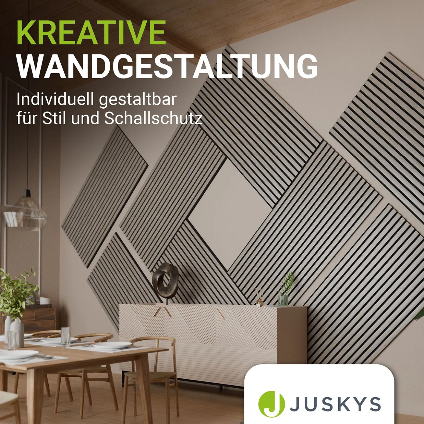 Akustikpaneele Holzoptik 4er Set
