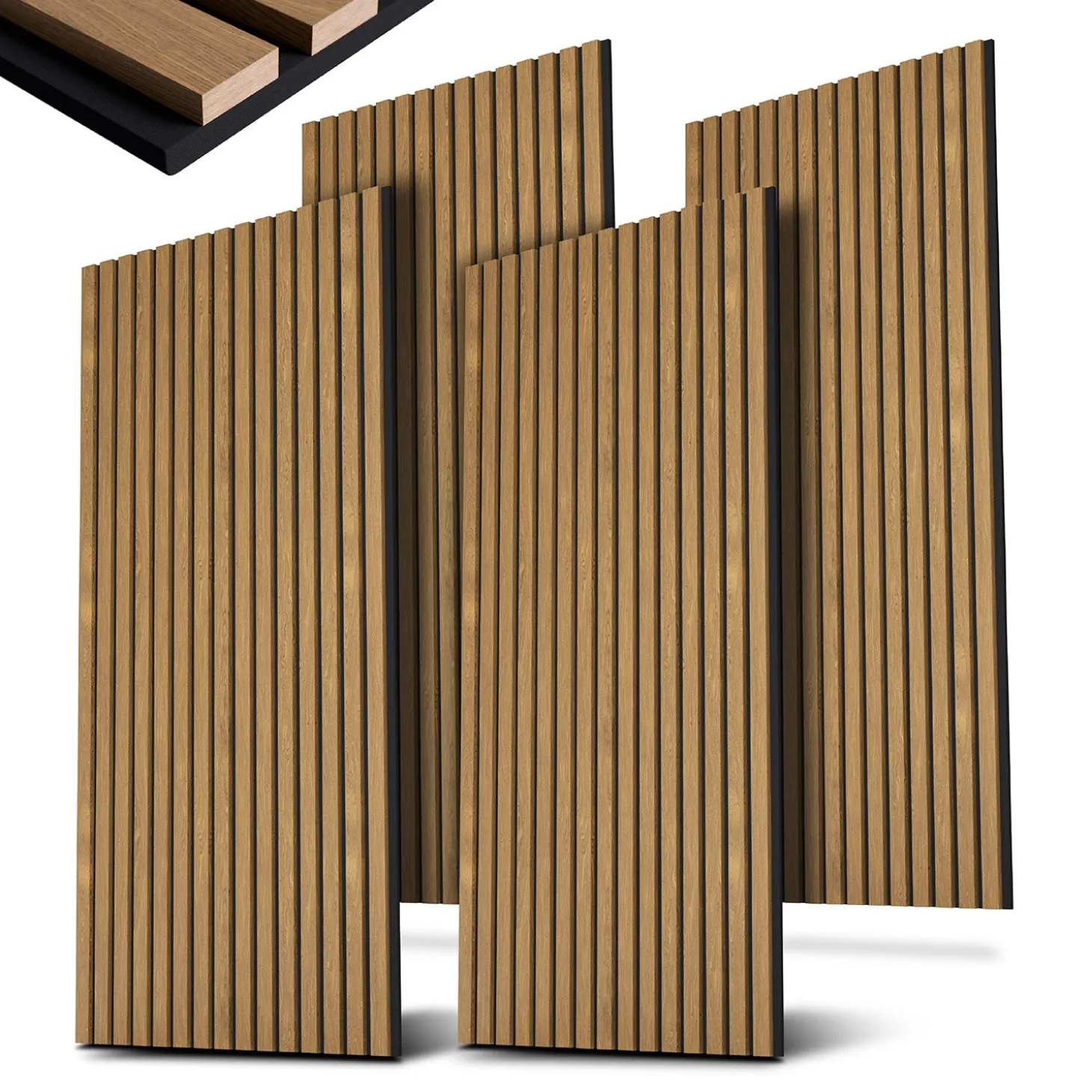 Akustikpaneele Holzoptik 4er Set