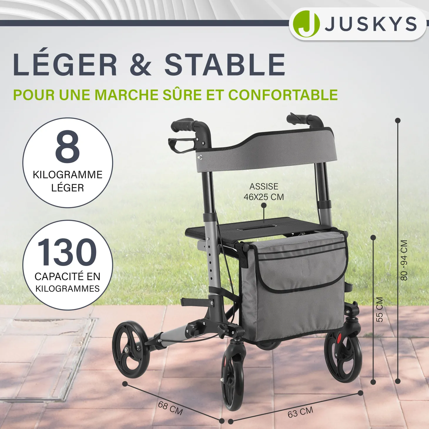 Aluminium Rollator Vital mit Sitz