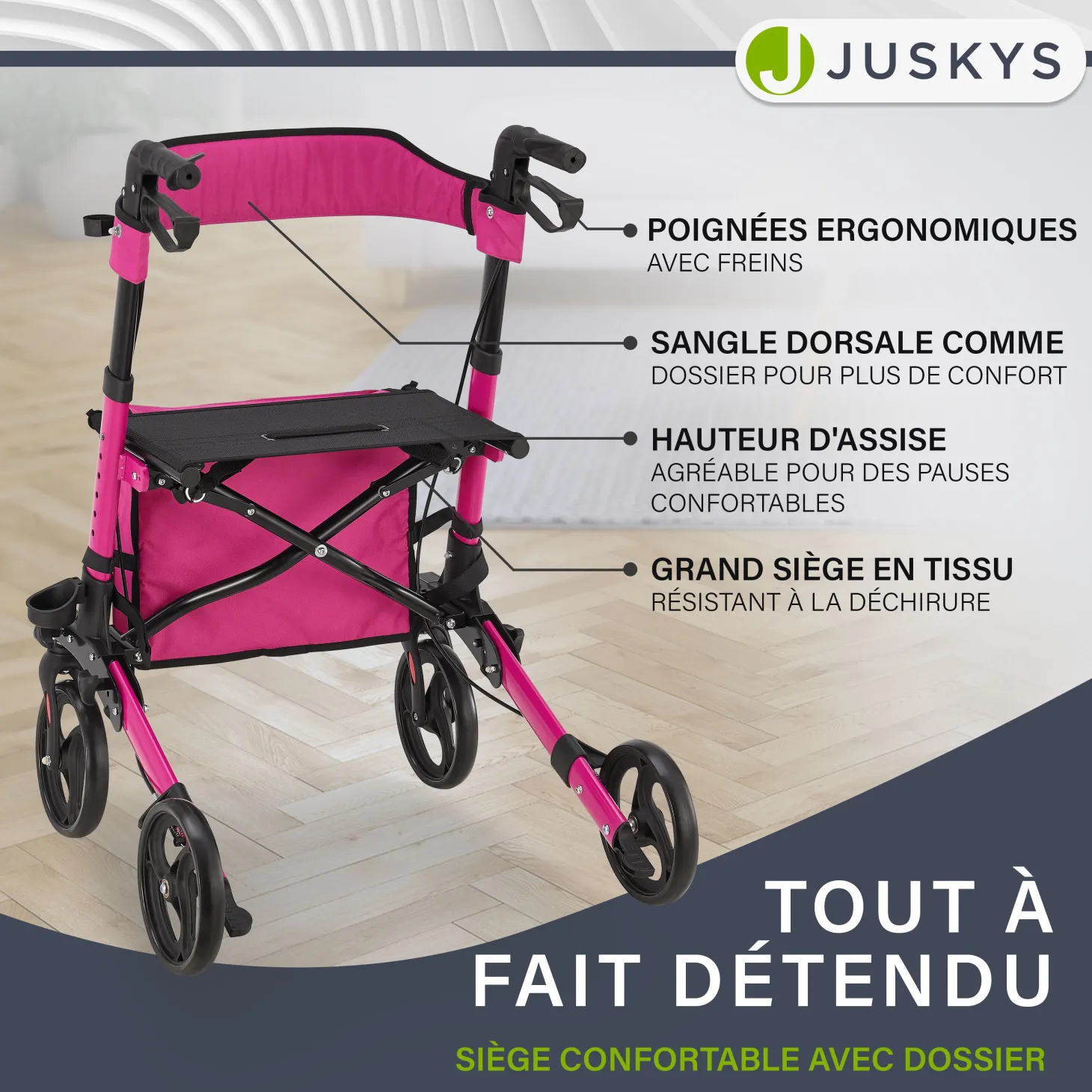 Aluminium Rollator Vital mit Sitz