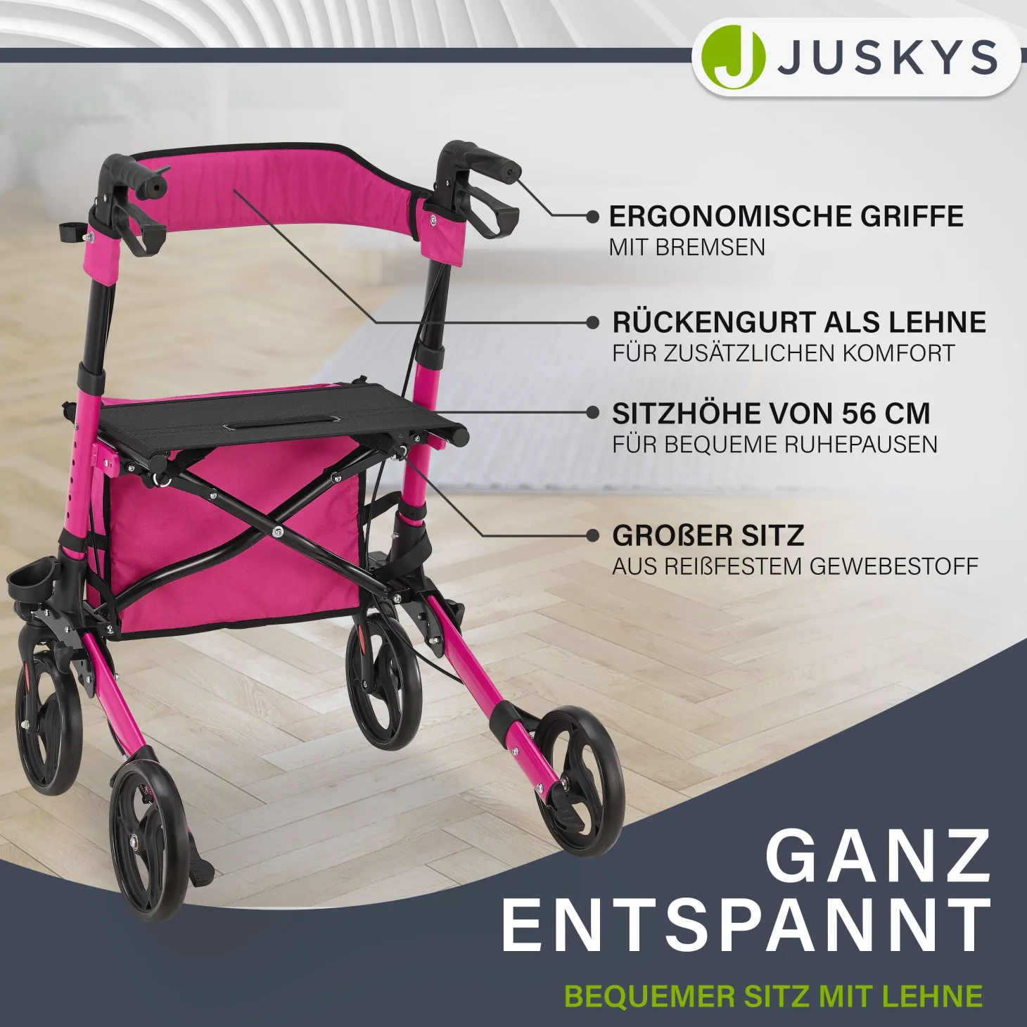 Aluminium Rollator Vital mit Sitz