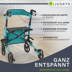 Aluminium Rollator Vital mit Sitz