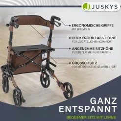 Aluminium Rollator Vital mit Sitz
