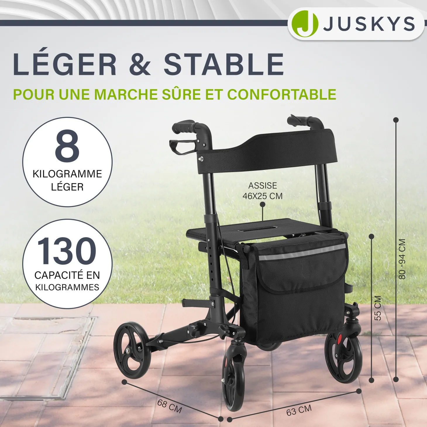 Aluminium Rollator Vital mit Sitz