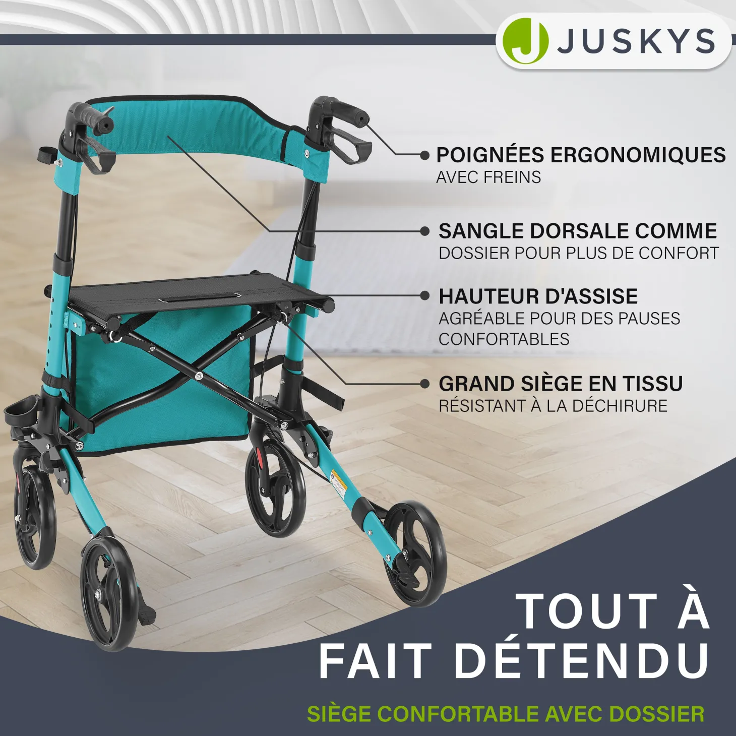 Aluminium Rollator Vital mit Sitz