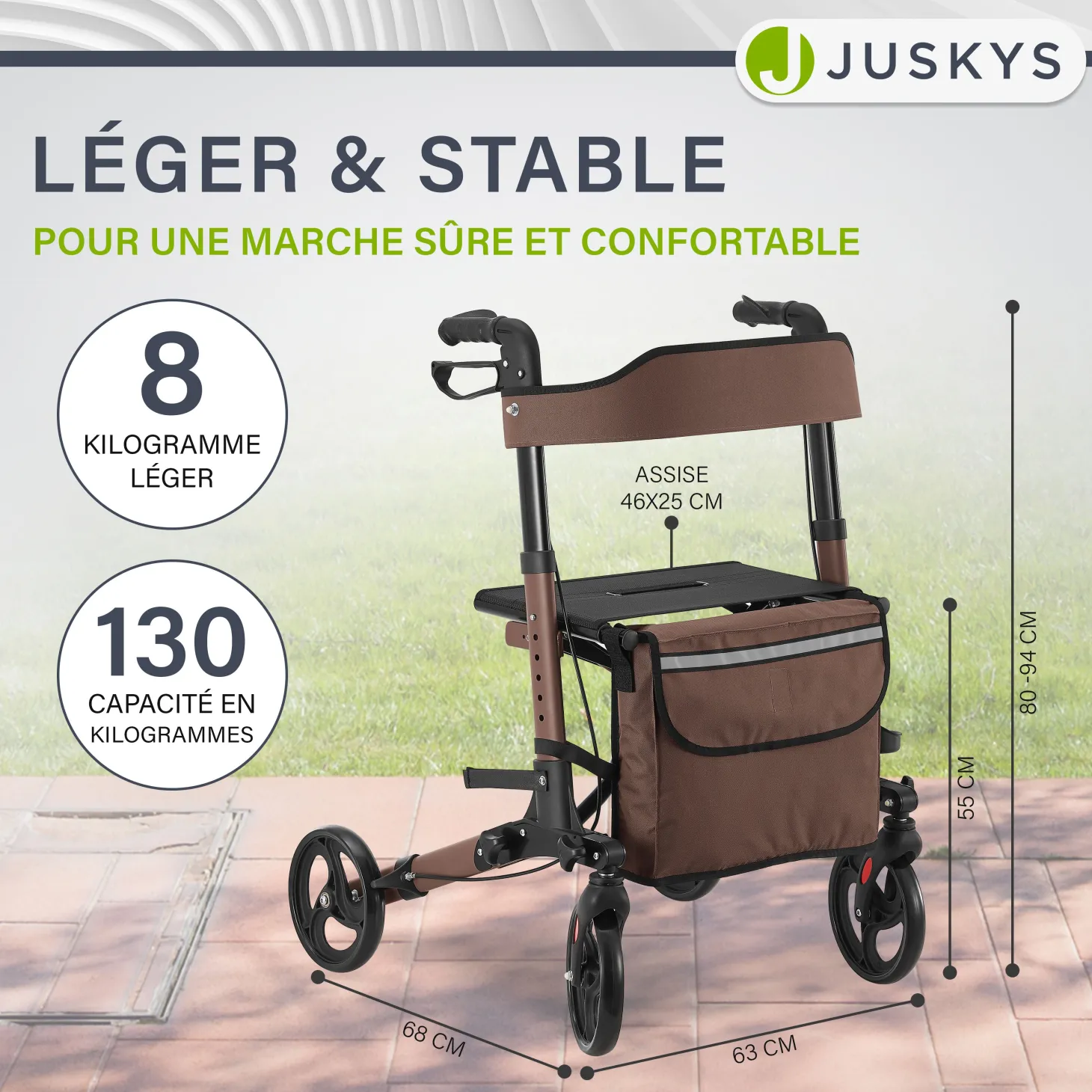 Aluminium Rollator Vital mit Sitz