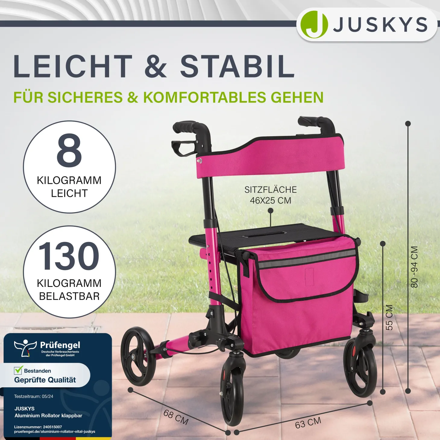 Aluminium Rollator Vital mit Sitz