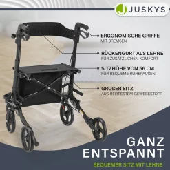 Aluminium Rollator Vital mit Sitz