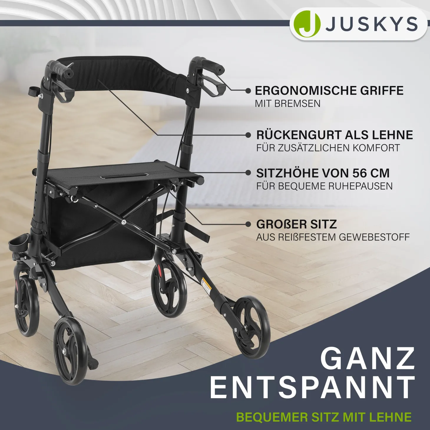 Aluminium Rollator Vital mit Sitz