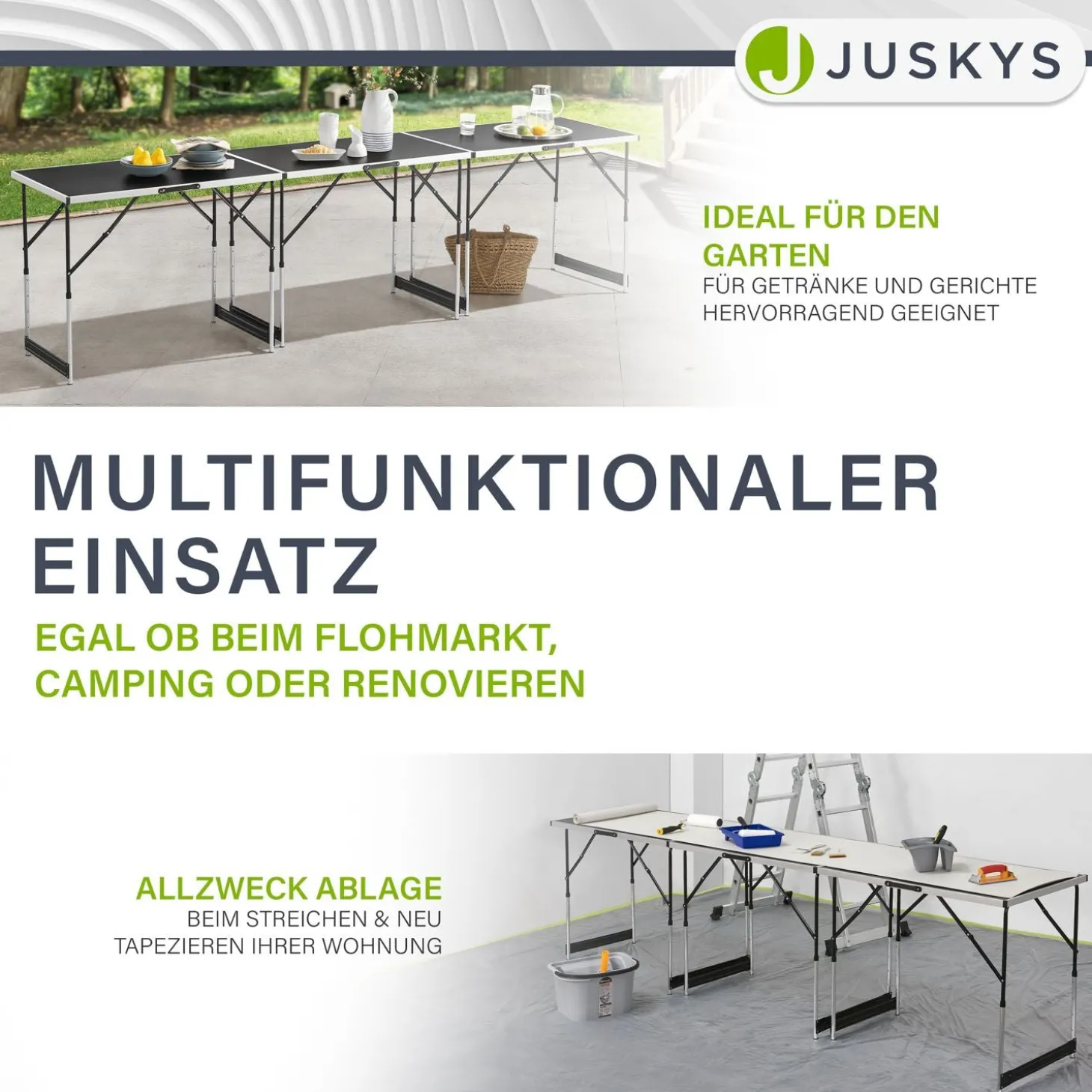 Alu Multifunktionstisch 3-teilig