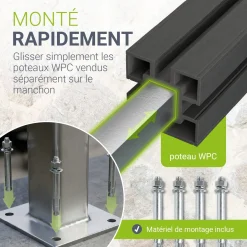 Aufschraubhülse für WPC Zaunelemente