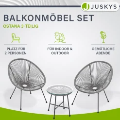 Balkonmöbel Set Ostana 3-teilig