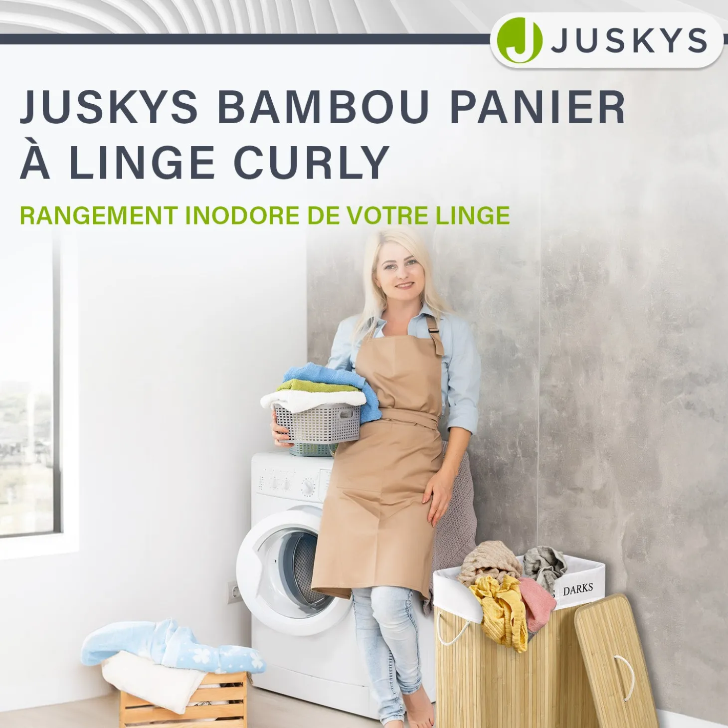 Bambus Wäschekorb Curly