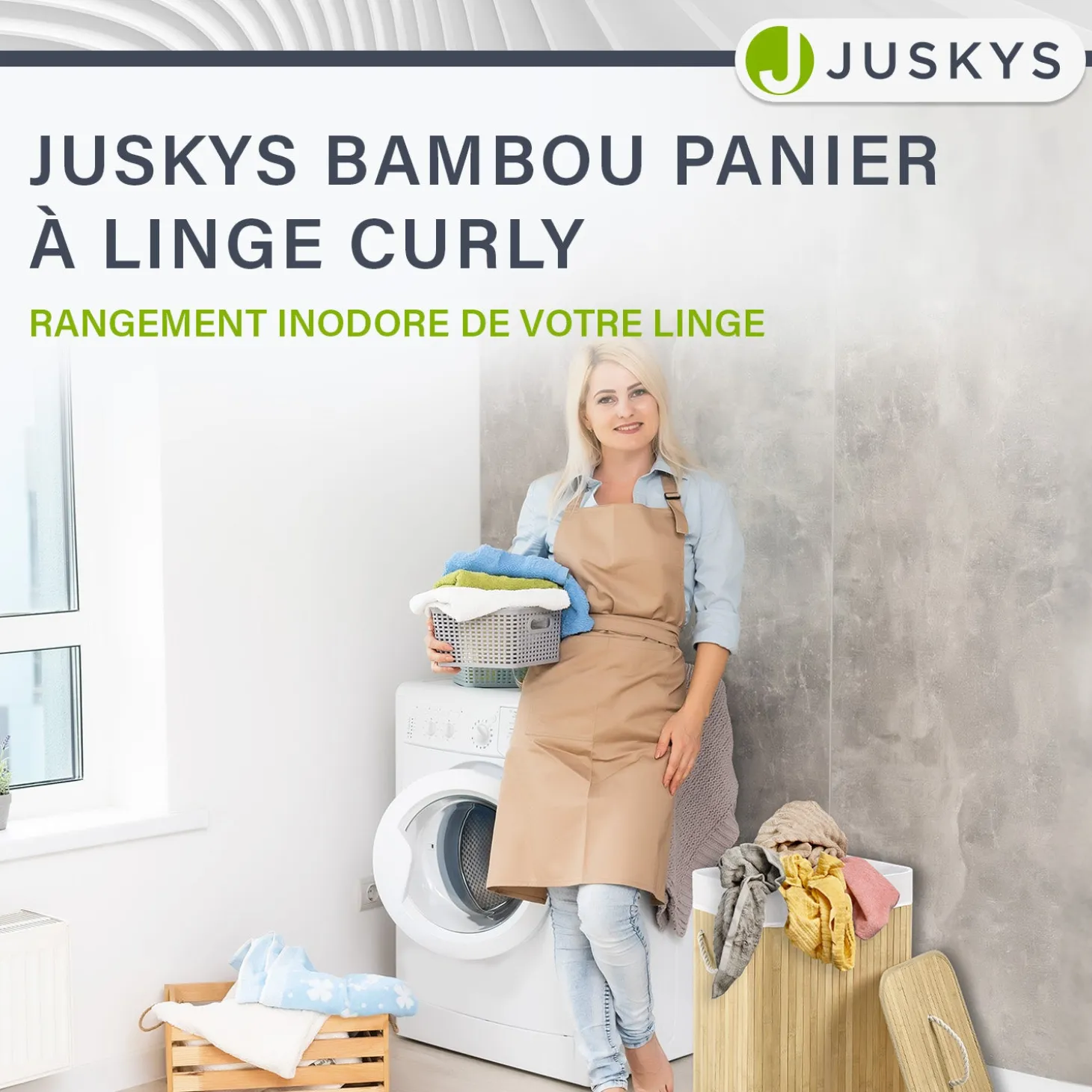Bambus Wäschekorb Curly