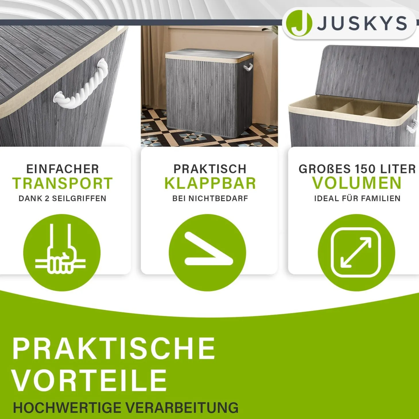 Bambus Wäschekorb Curly