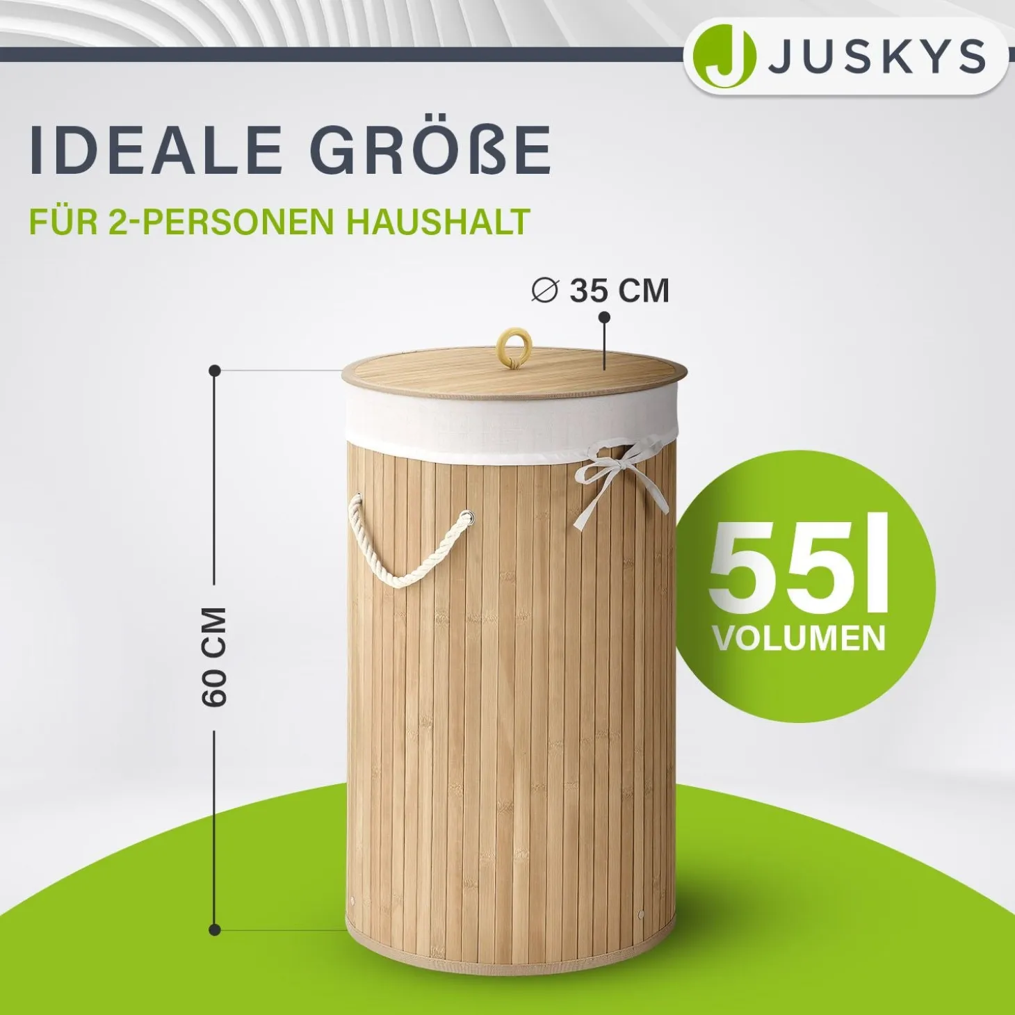 Bambus Wäschekorb Curly-Round