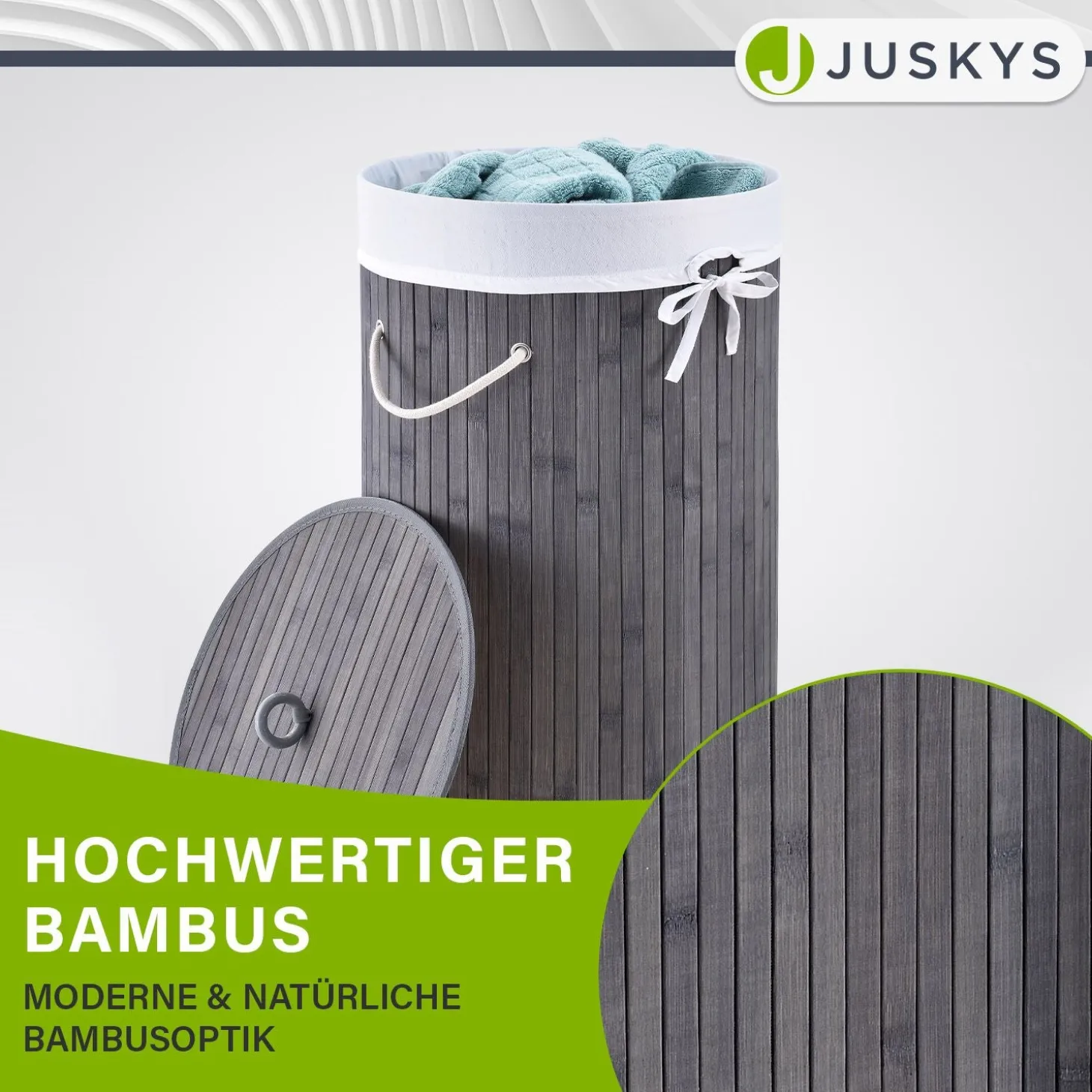 Bambus Wäschekorb Curly-Round