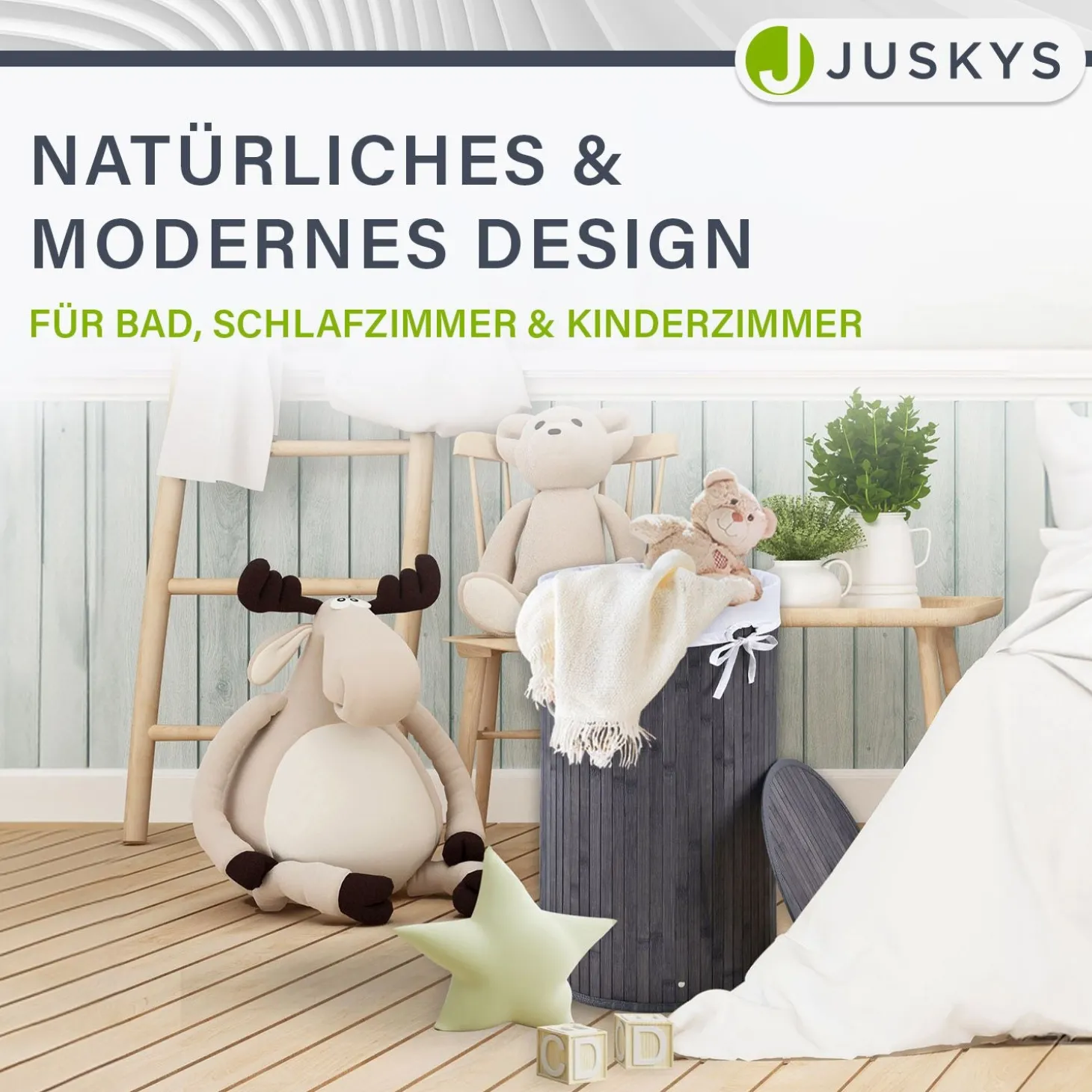 Bambus Wäschekorb Curly-Round