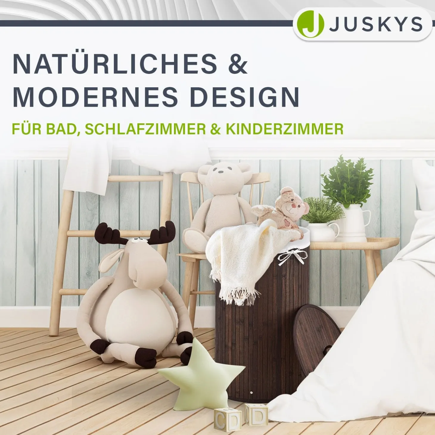 Bambus Wäschekorb Curly-Round