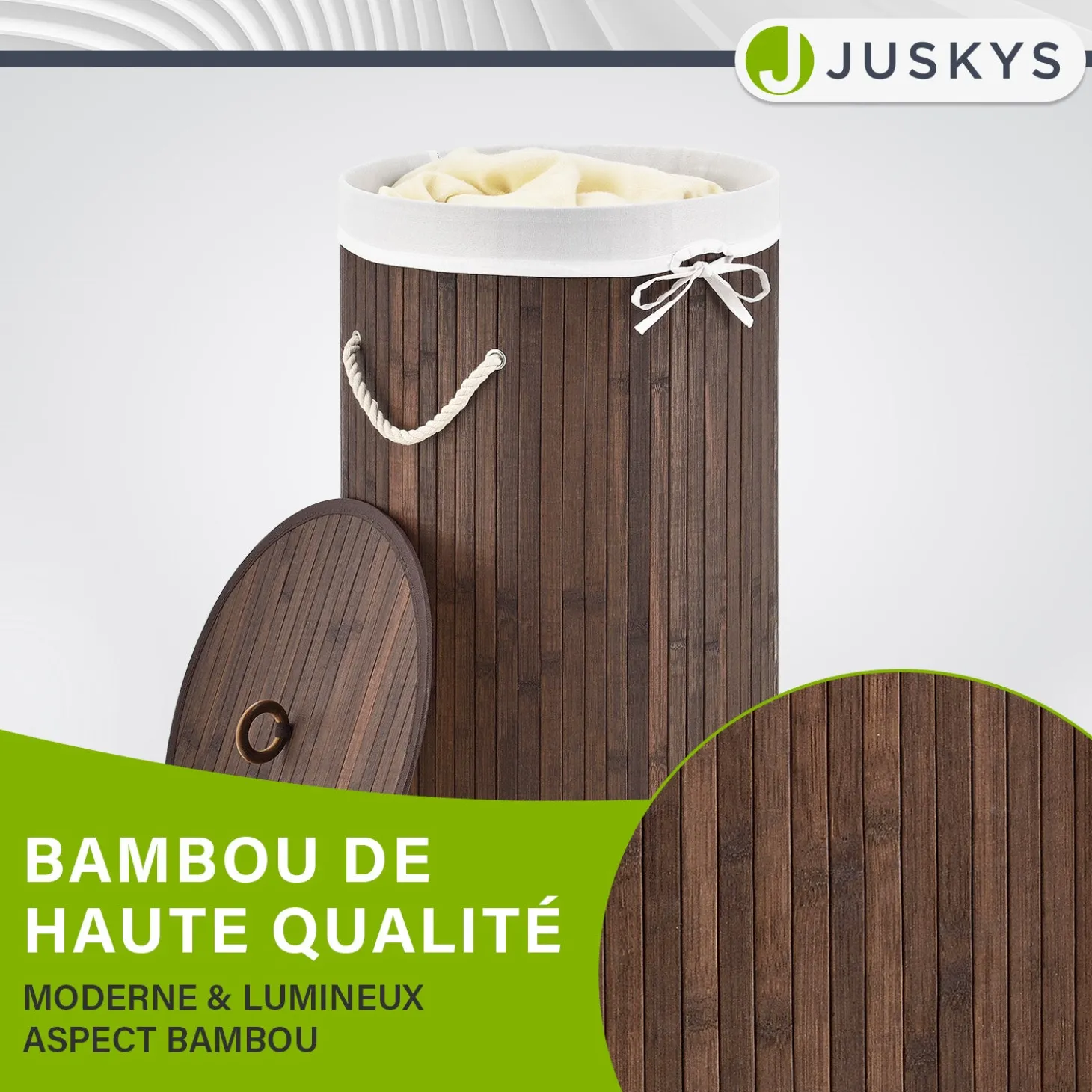 Bambus Wäschekorb Curly-Round