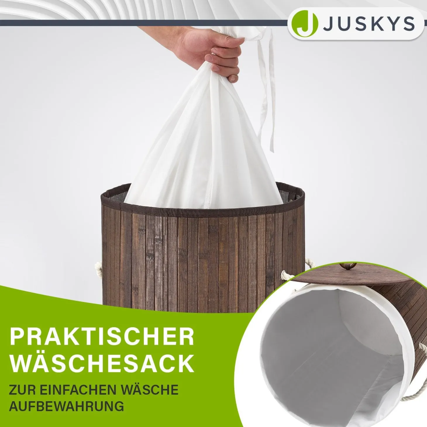 Bambus Wäschekorb Curly-Round