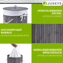 Bambus Wäschekorb Curly-Round