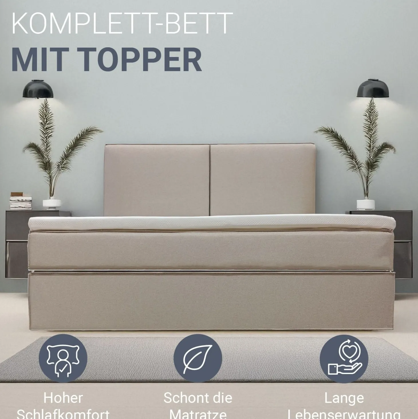 Boxspringbett Detroit - Chenille-Stoff