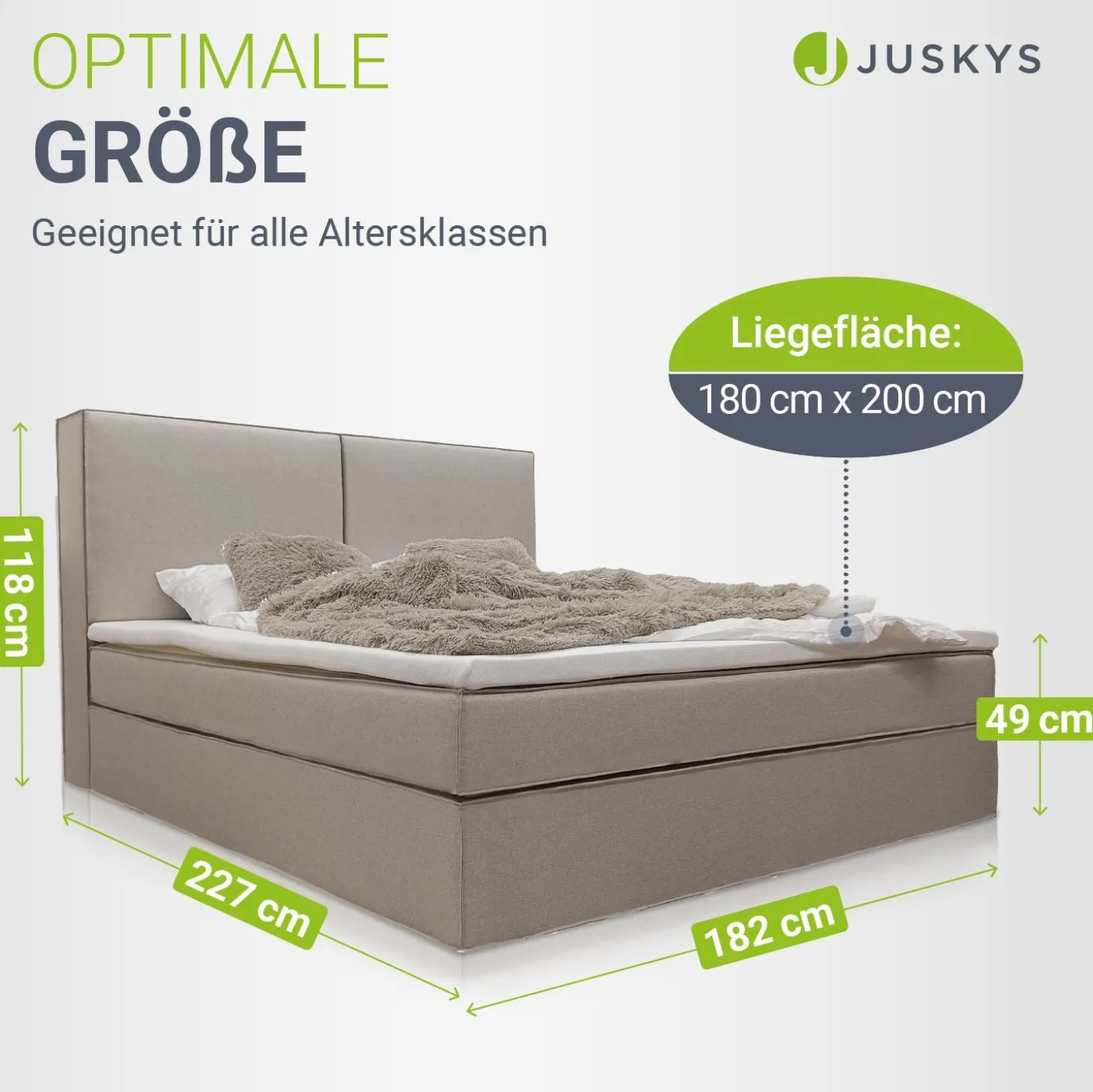 Boxspringbett Detroit - Chenille-Stoff