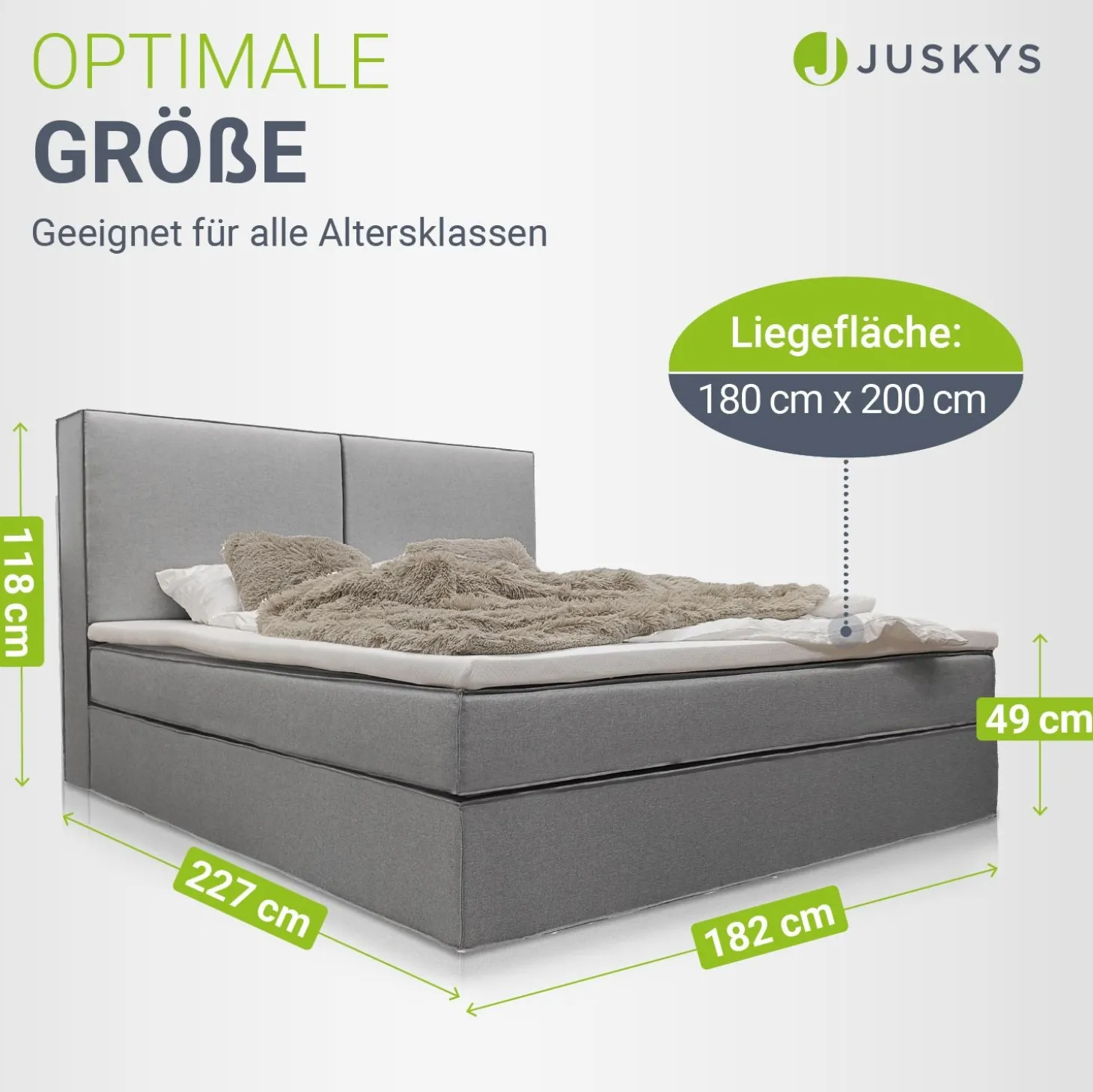 Boxspringbett Detroit - Chenille-Stoff
