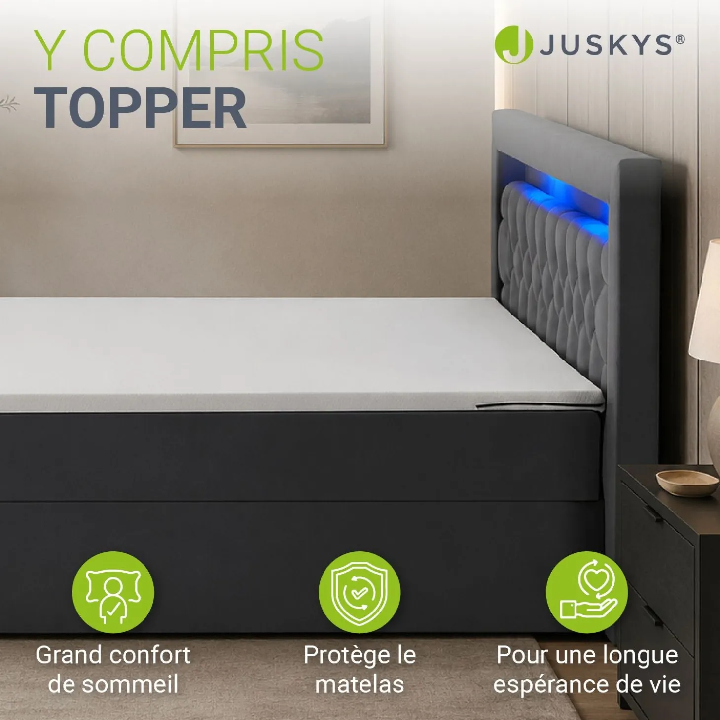Boxspringbett Leona - Samt
