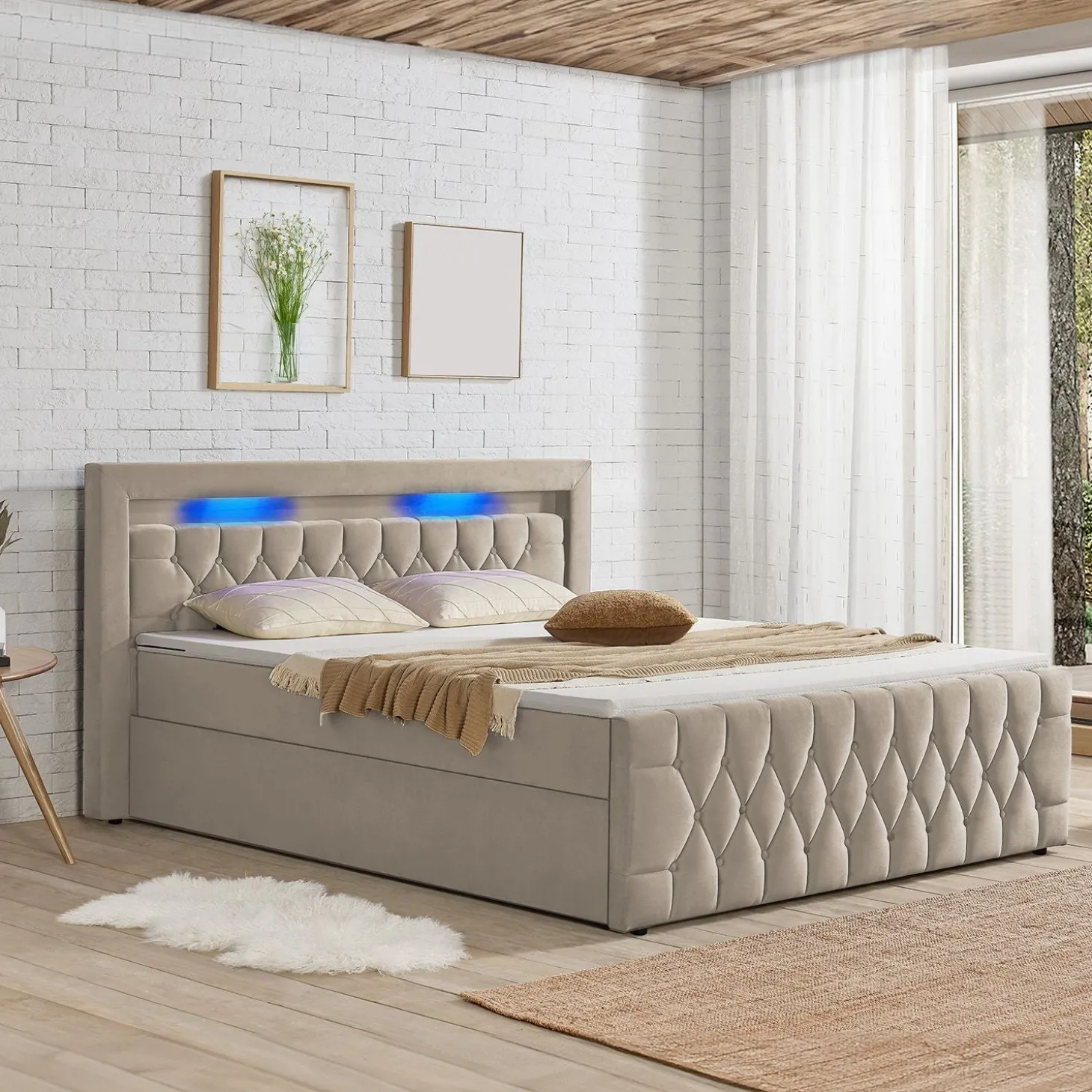 Boxspringbett Leona - Samt