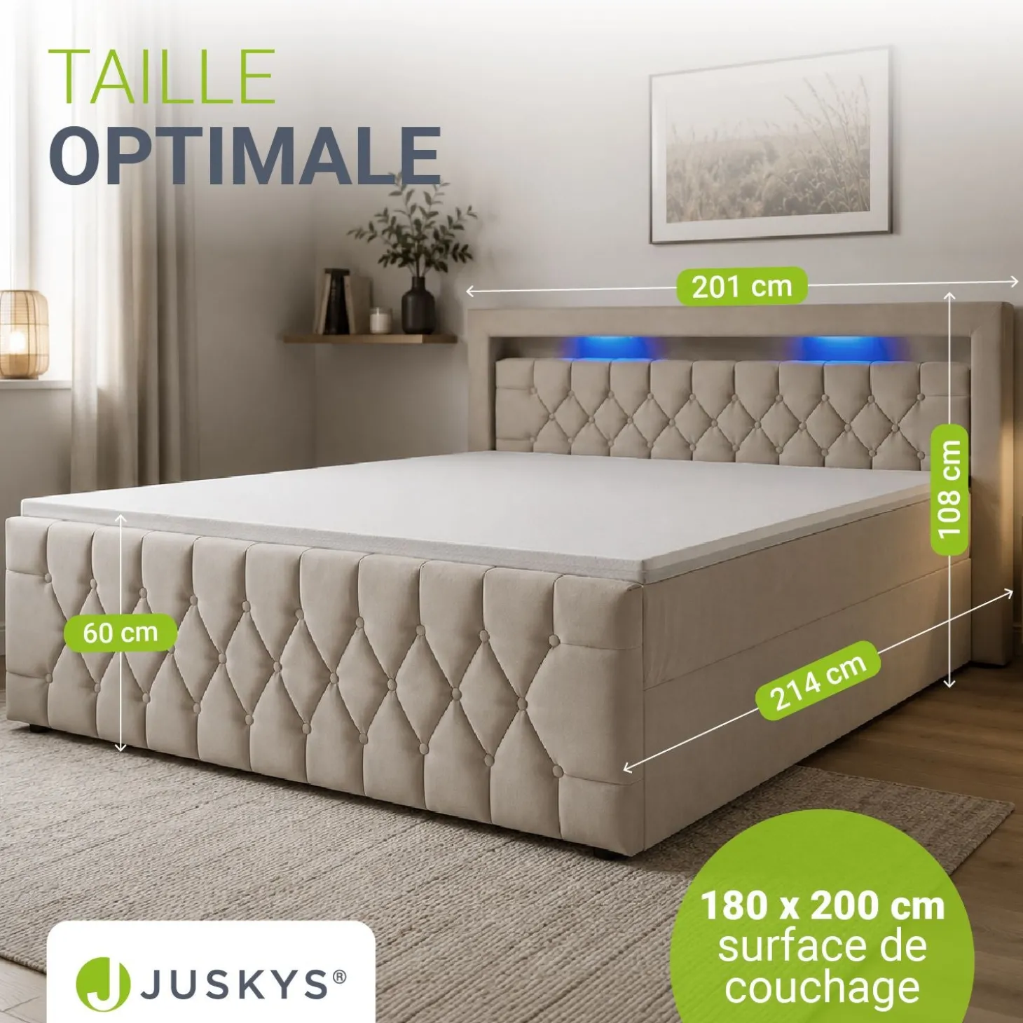 Boxspringbett Leona - Samt