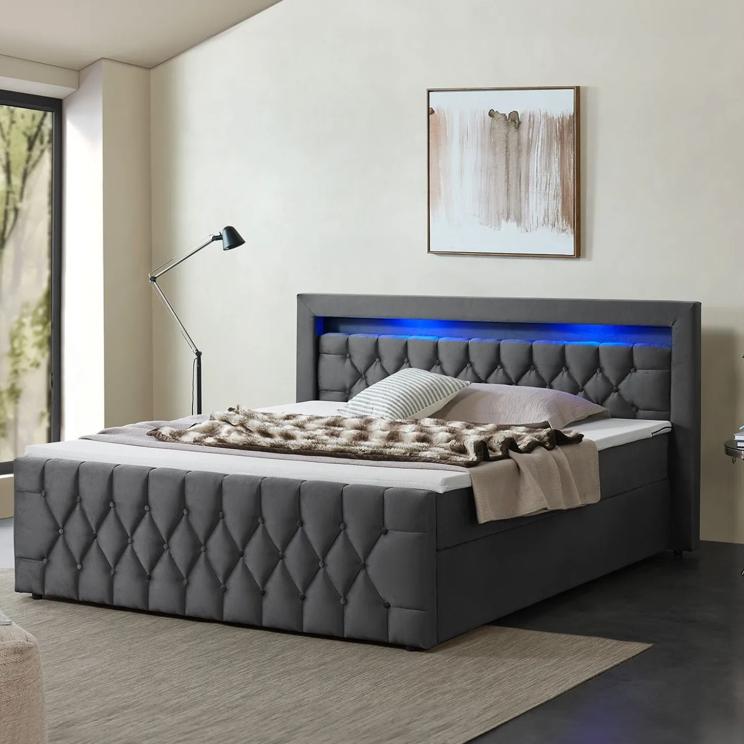 Boxspringbett Leona - Samt