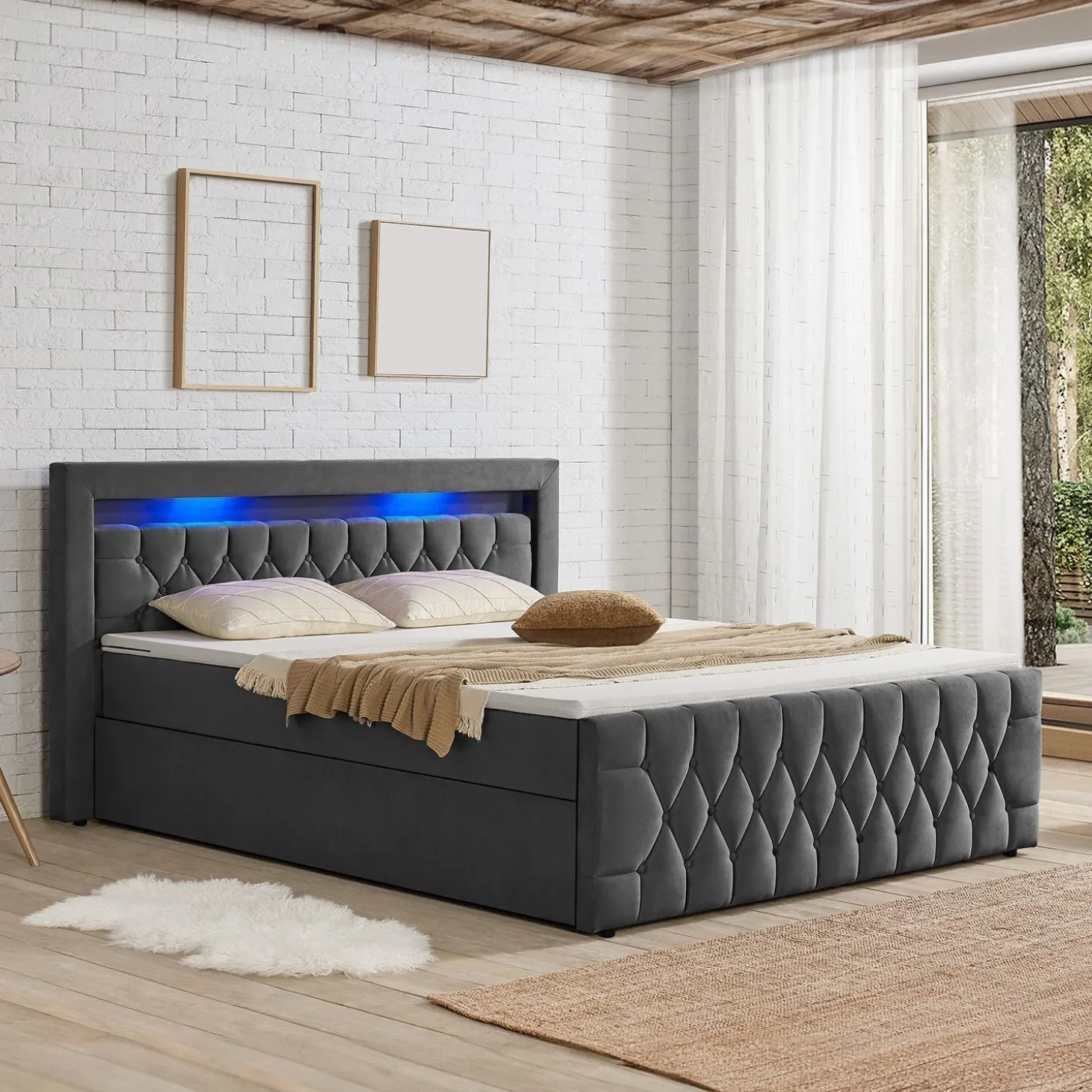 Boxspringbett Leona - Samt