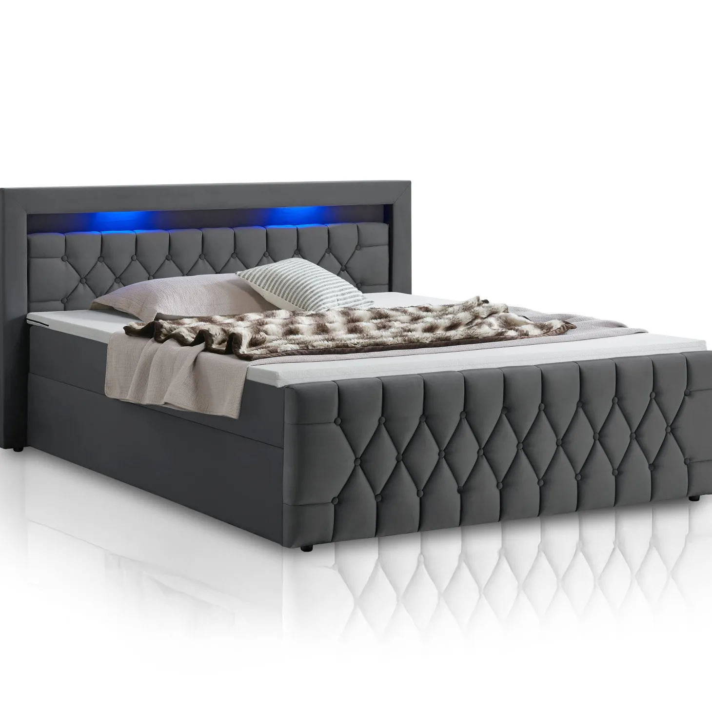Boxspringbett Leona - Samt