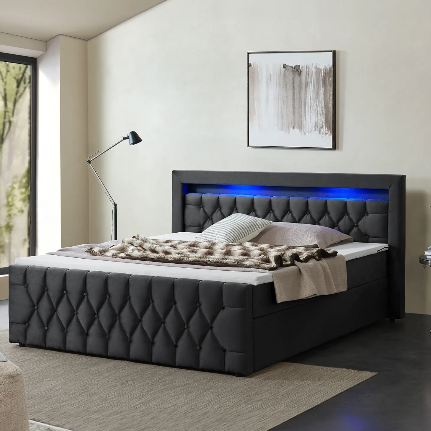 Boxspringbett Leona - Samt