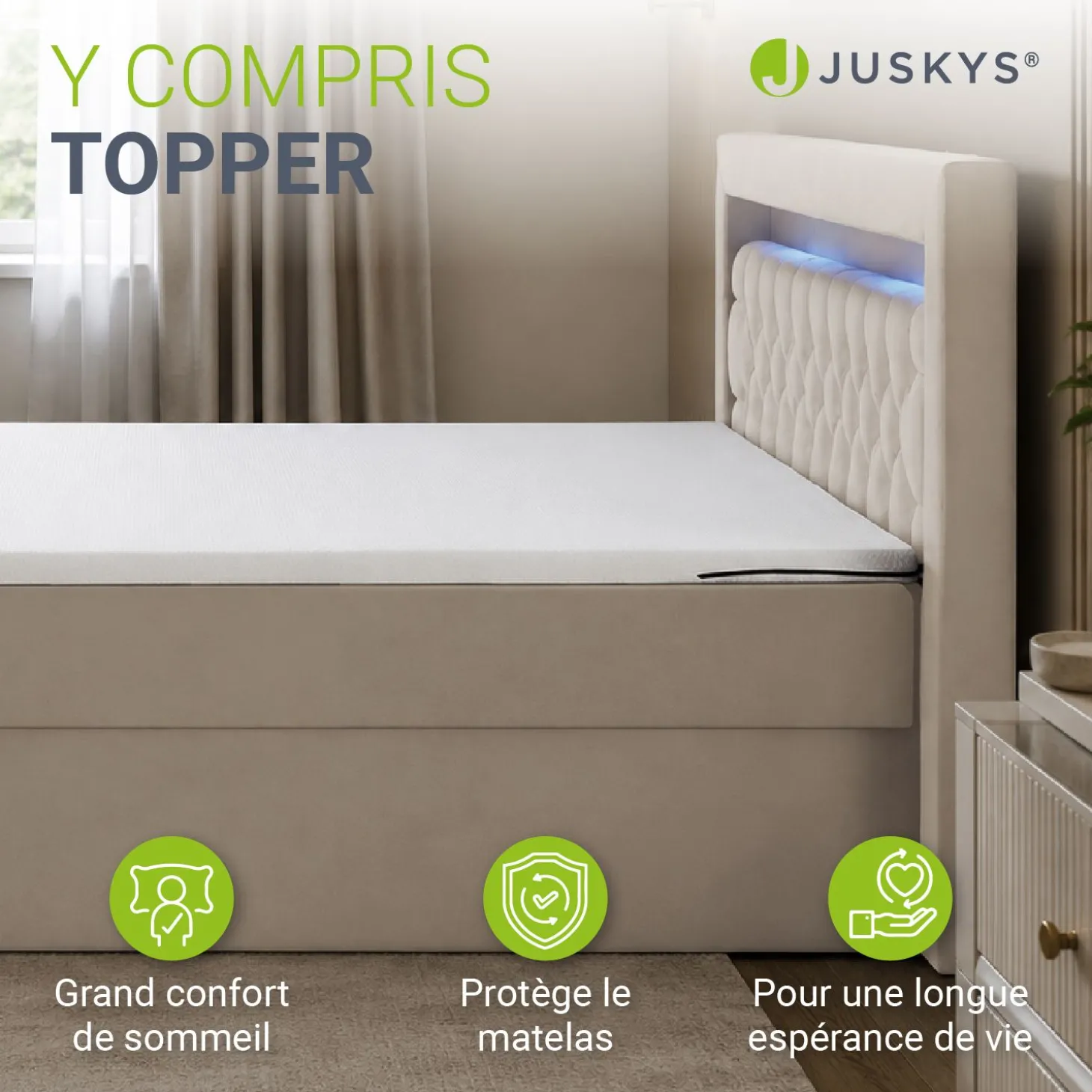 Boxspringbett Leona - Samt