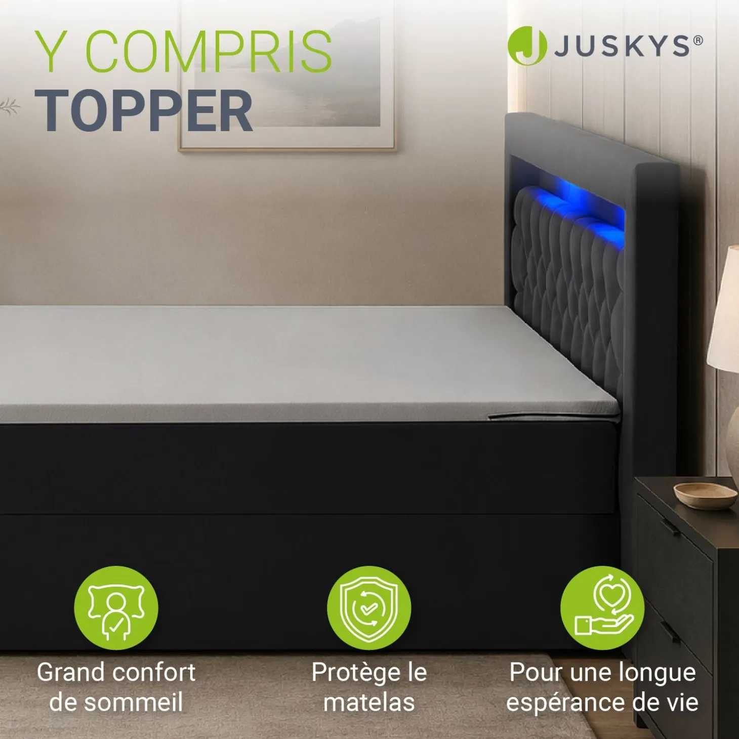 Boxspringbett Leona - Samt