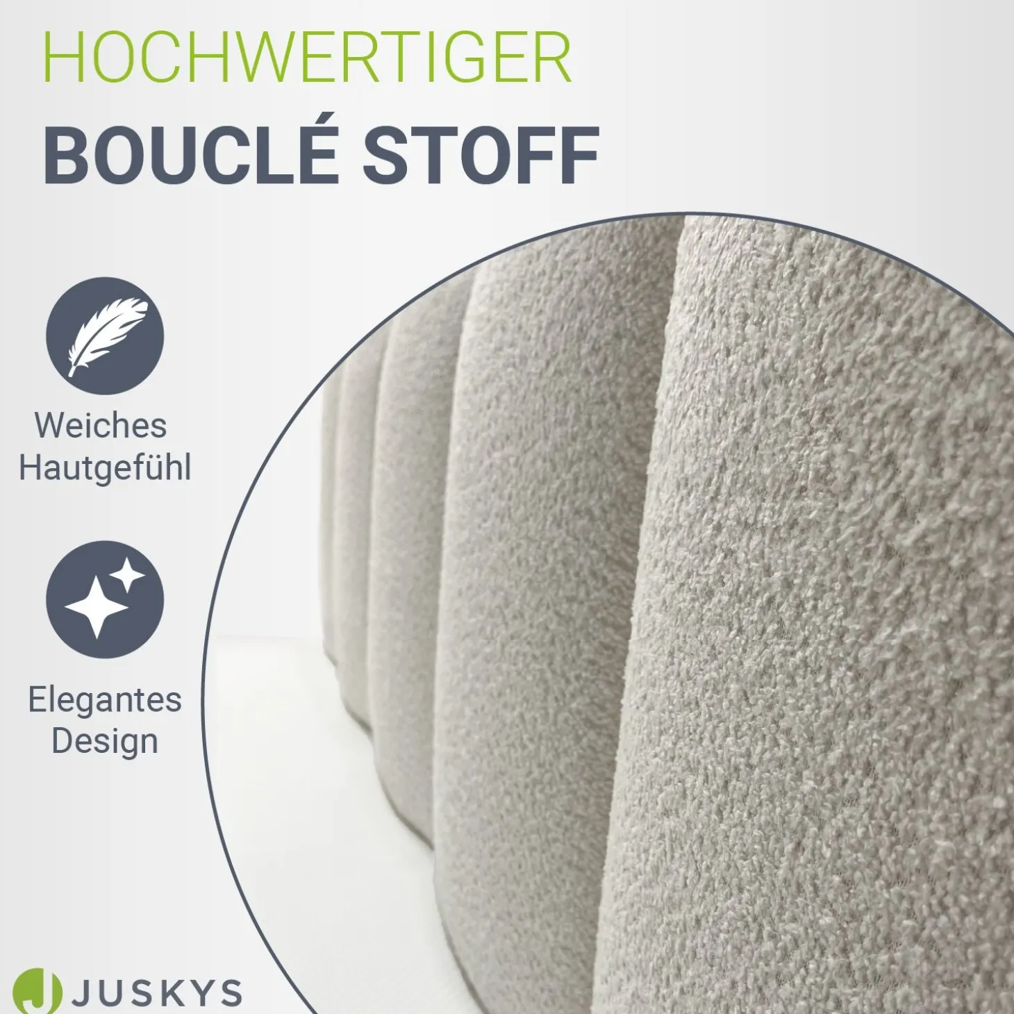 Boxspringbett Manitoba - Bouclé-Stoff