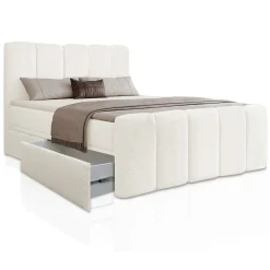 Boxspringbett Manitoba - Bouclé-Stoff