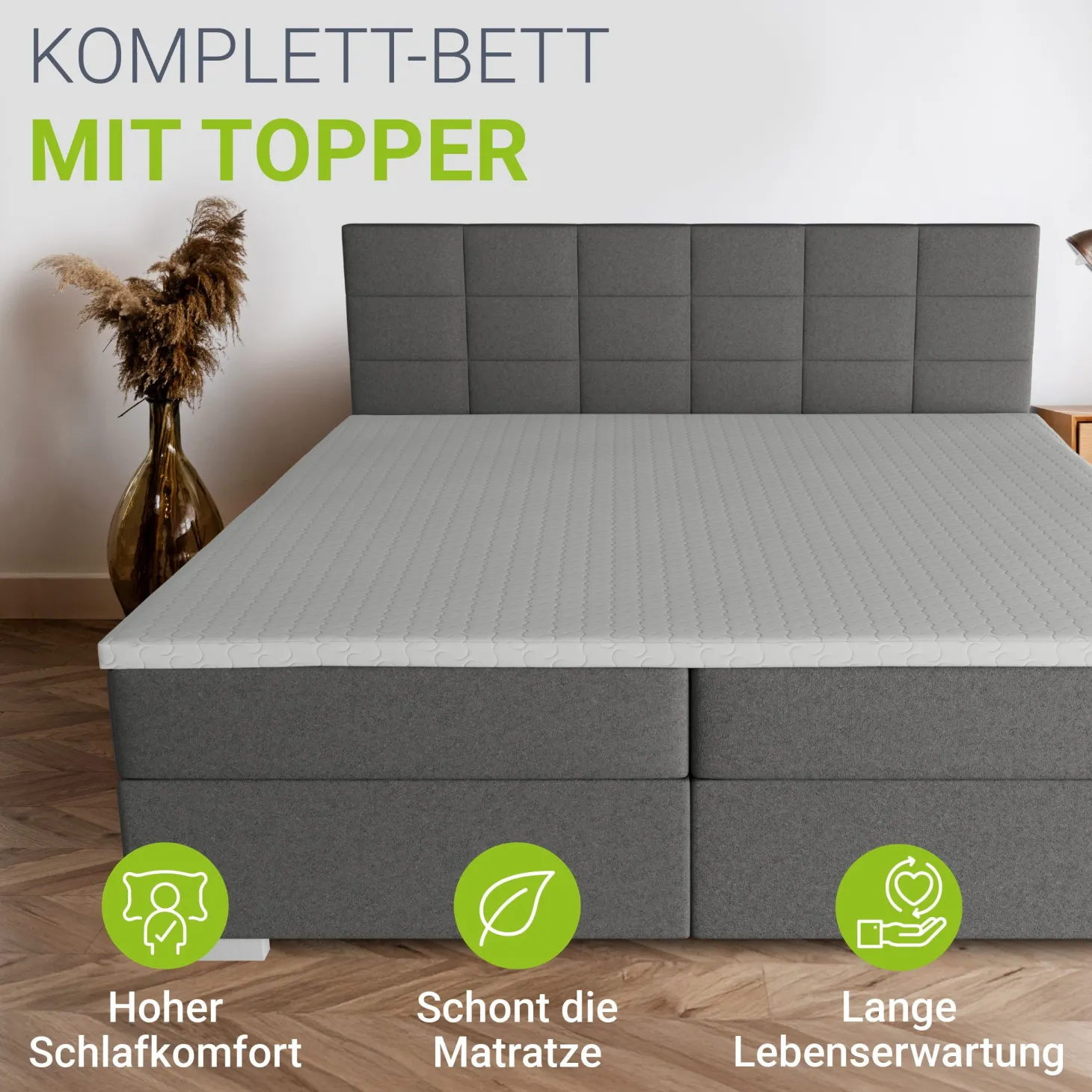 Boxspringbett Seattle - Malmo-Stoff
