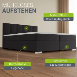Boxspringbett Seattle - Malmo-Stoff