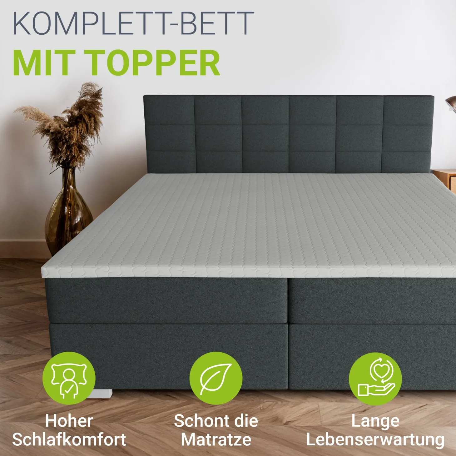 Boxspringbett Seattle - Malmo-Stoff