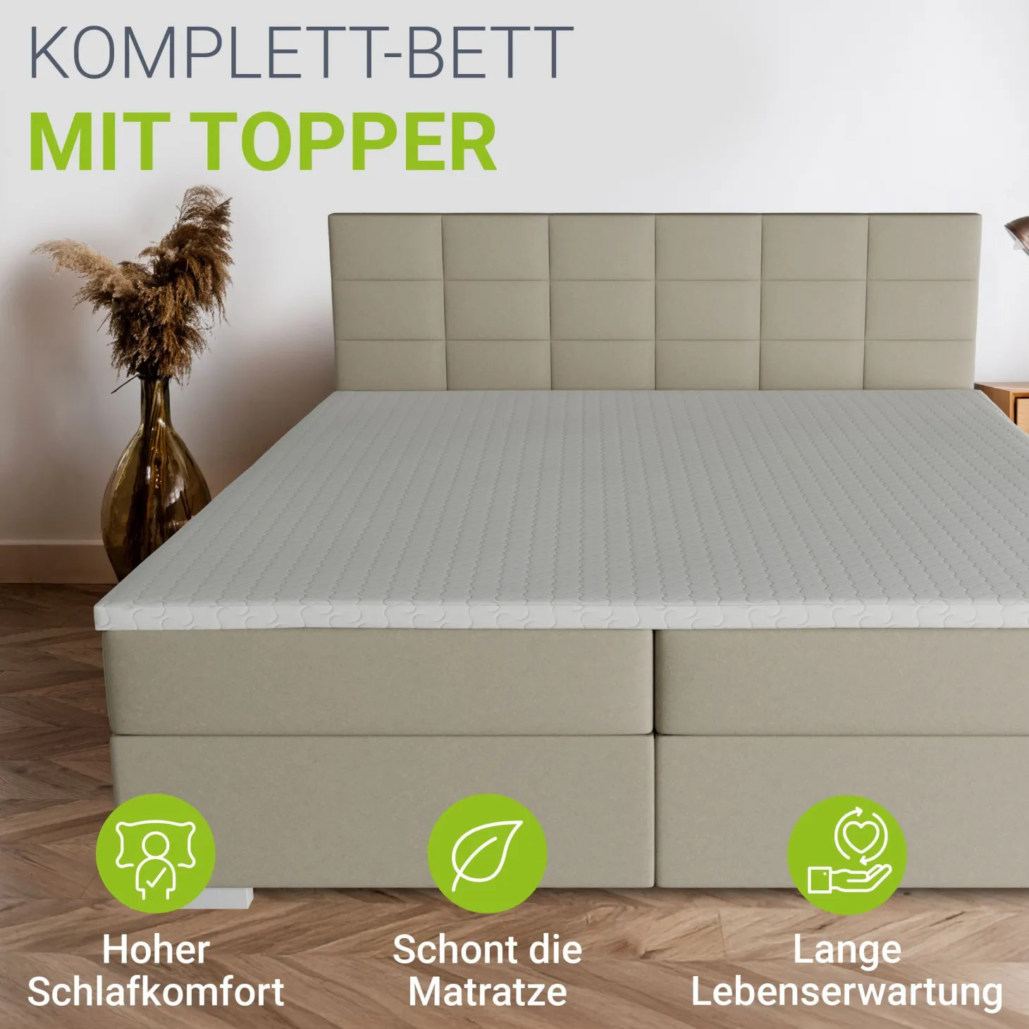 Boxspringbett Seattle - Malmo-Stoff
