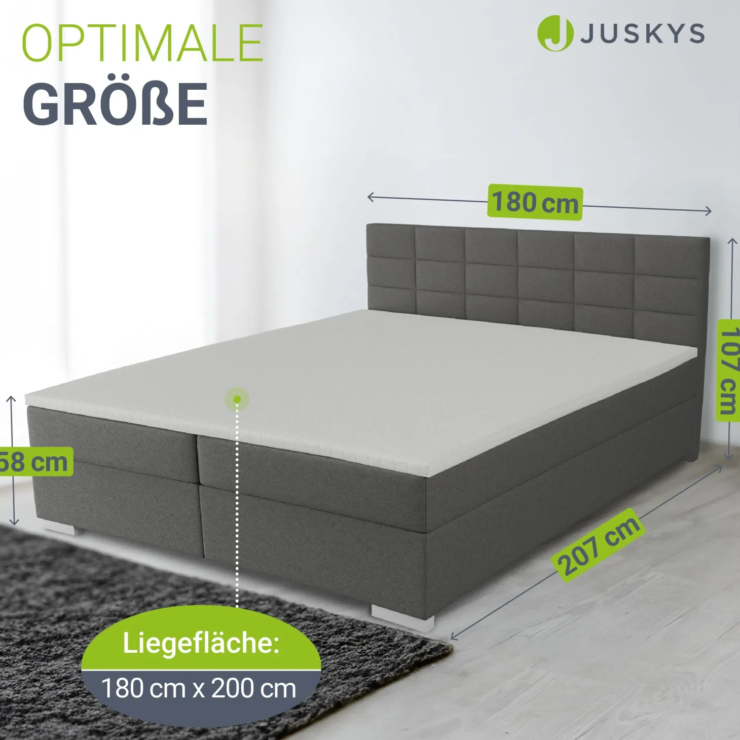 Boxspringbett Seattle - Malmo-Stoff