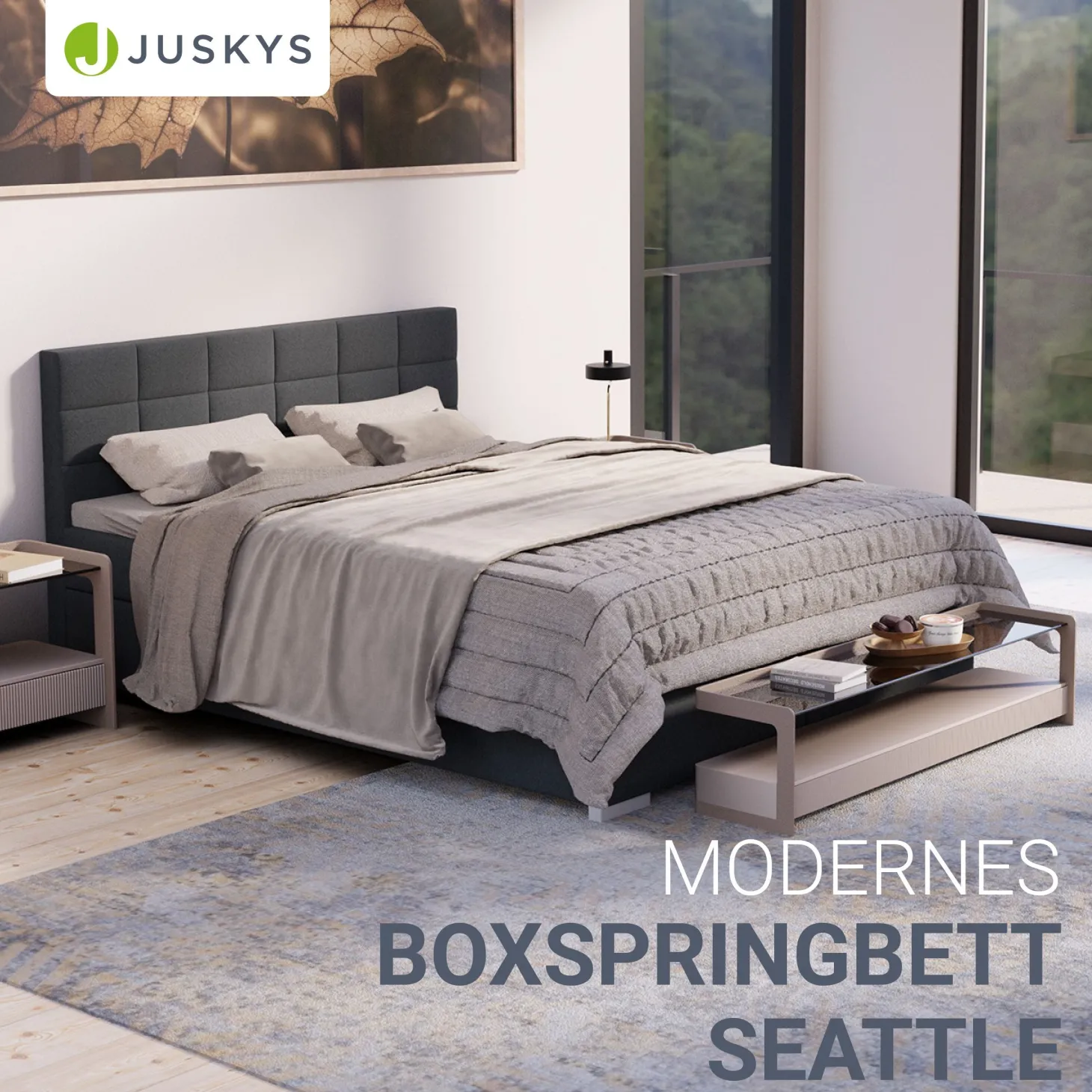 Boxspringbett Seattle - Malmo-Stoff