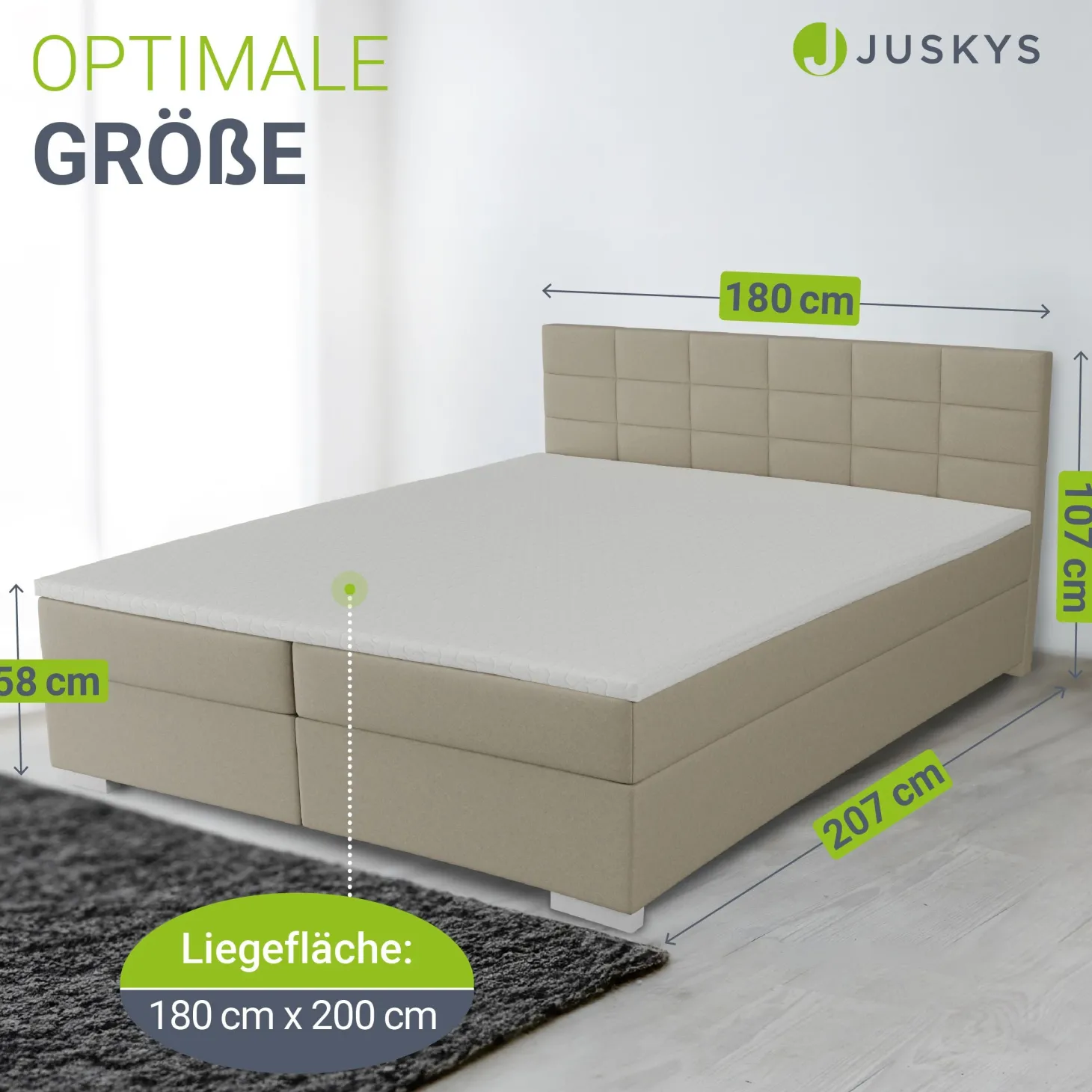 Boxspringbett Seattle - Malmo-Stoff