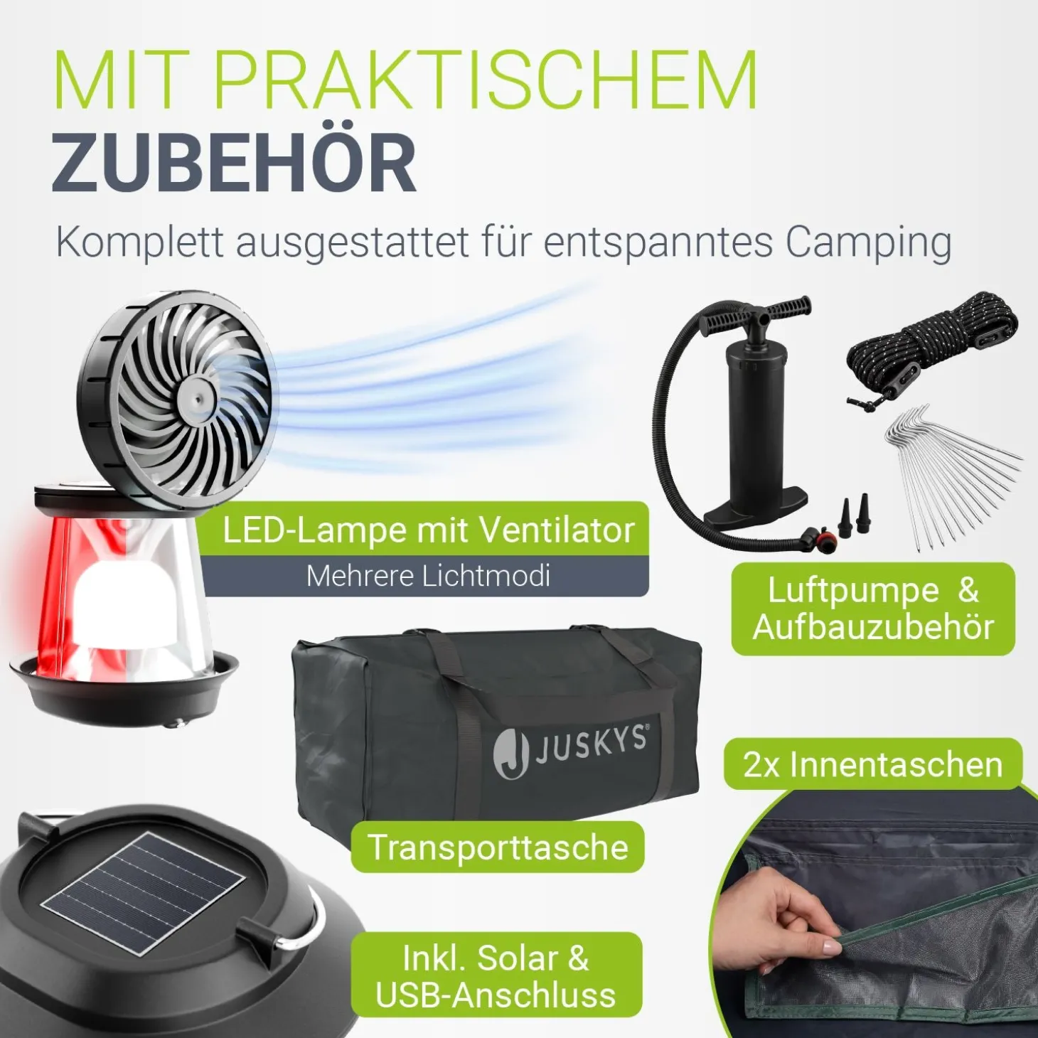Campingzelt aufblasbar für 1-4 Personen