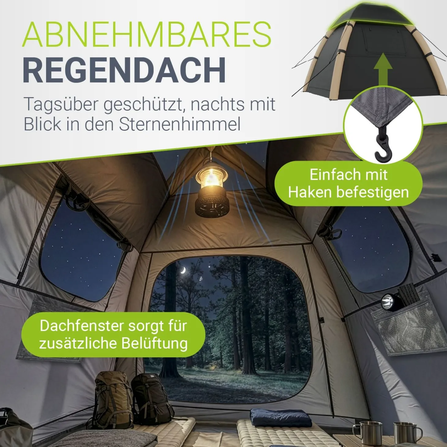 Campingzelt aufblasbar für 1-4 Personen