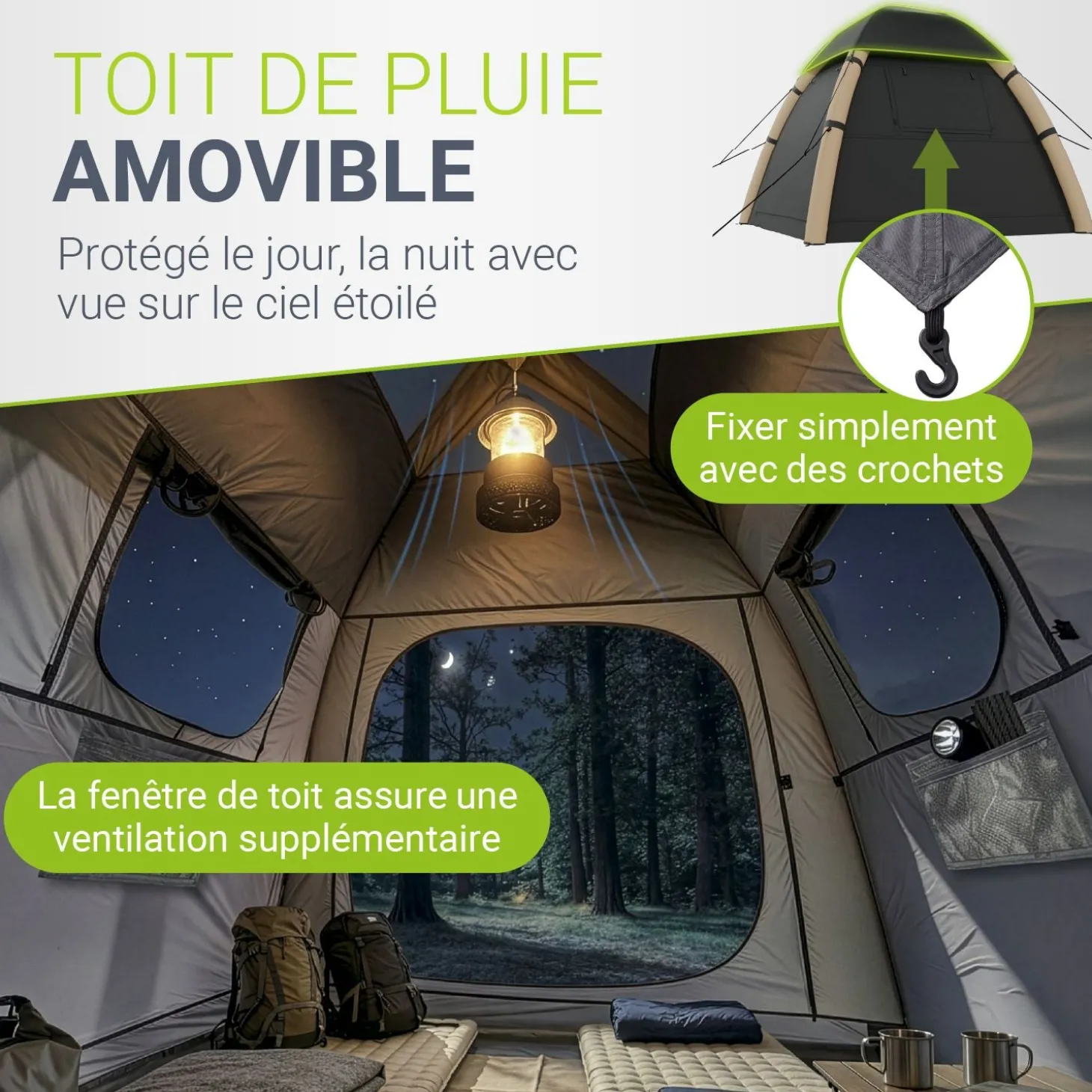 Campingzelt aufblasbar für 1-4 Personen